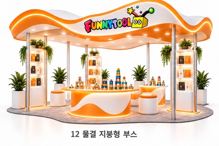물결 지붕형 부스 디자인 참고 이미지